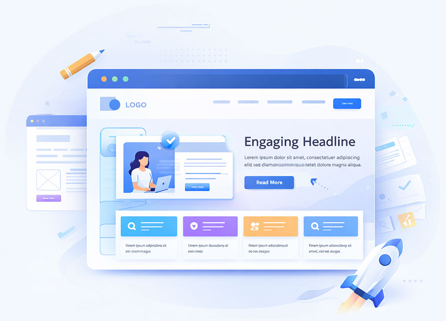 Free website mockup - Neel Networks web design India free design preview