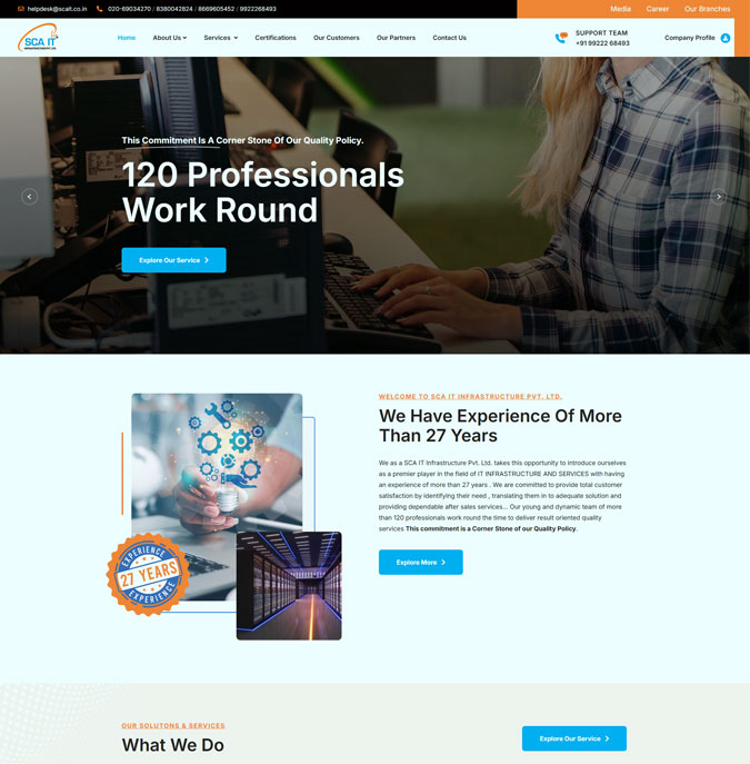 SCA IT infrastructure website
