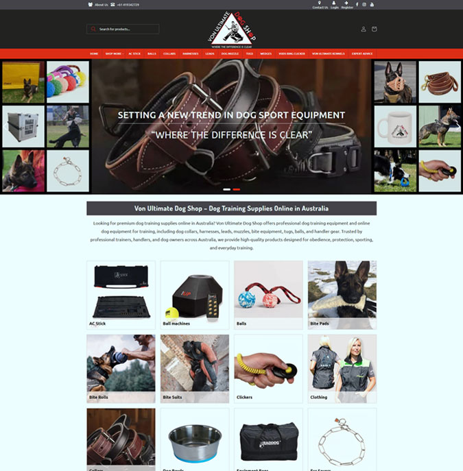 Von ultimate dog shop – e-commerce website