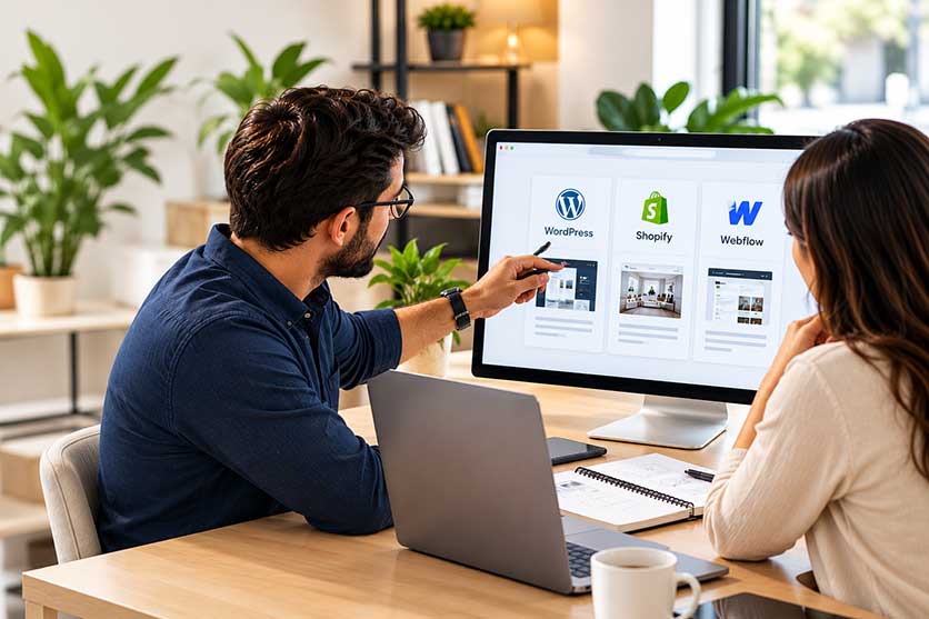 A website being reviewed for speed, structure and usability