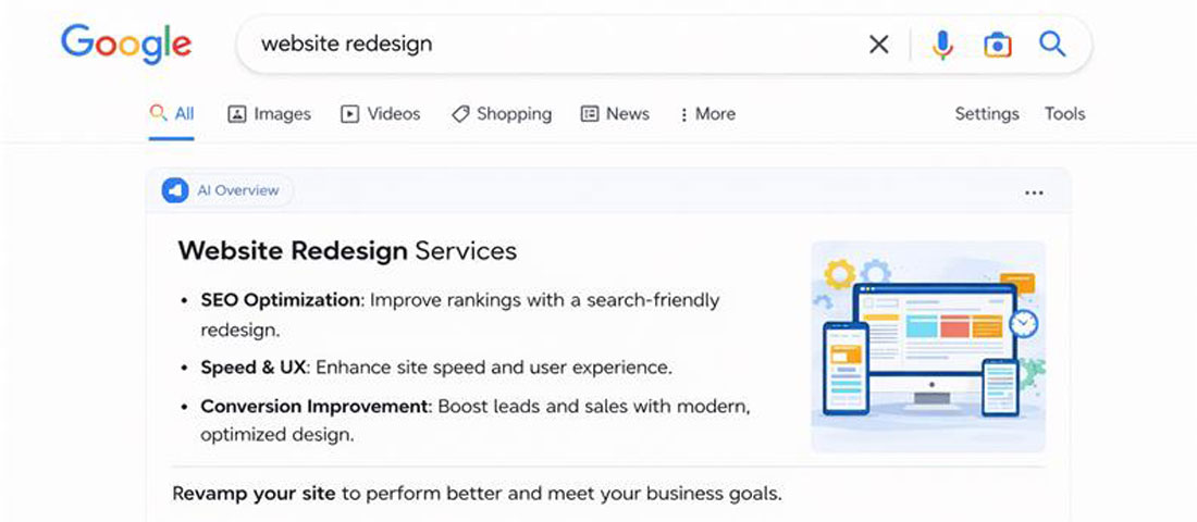 Zero-click search showing Google AI Overview and featured snippet providing direct answers without requiring users to click through to websites