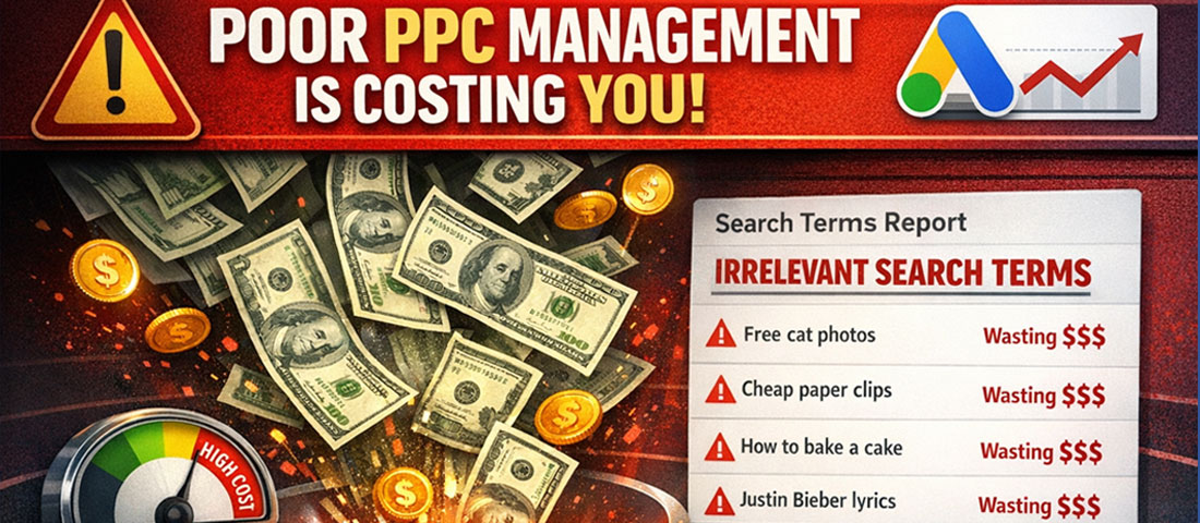 PPC mistakes wasting Google Ads budget showing common errors in campaign management that drain ad spend without generating conversions