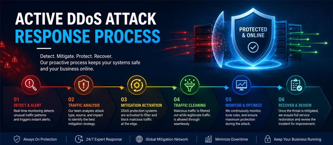Active DDoS attack response process