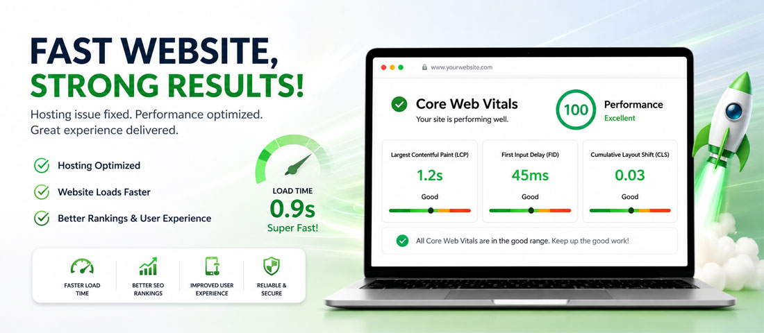 Fast website performing well after hosting fix