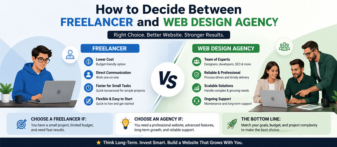 How to decide between freelancer and web design agency