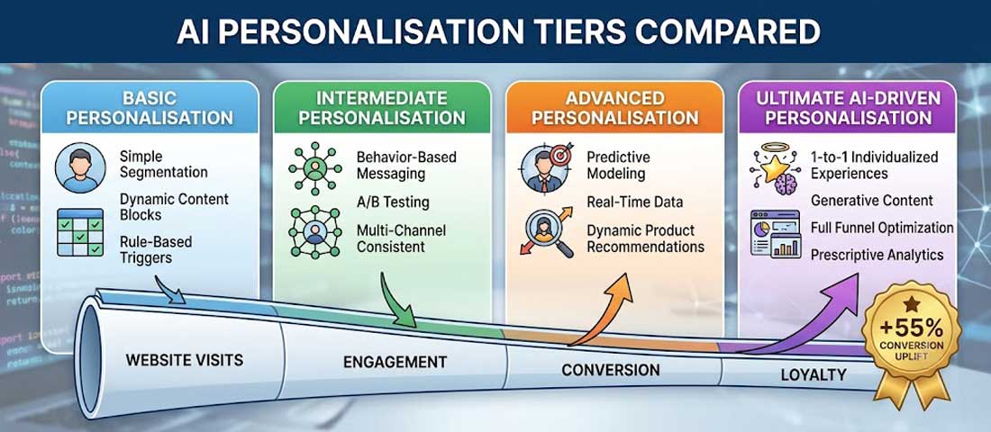 Personalisation tiers compared
