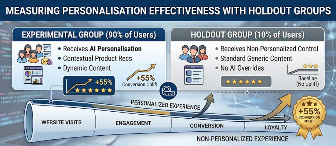 Measuring personalisation with holdout groups