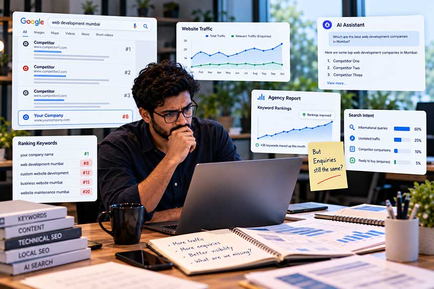 A one-page monthly growth report being discussed